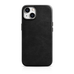 iCARER oil wax premium leather case iphone 14 magnetic leather case with magsafe black (wmi14220701-bk)