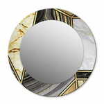tulup.si Okroglo ogledalo s potiskanim okvirjem Agat marmor in zlato fi 50 cm