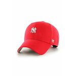Bombažna bejzbolska kapa 47brand MLB New York Yankees rdeča barva, B-BRMPS17WBP-RD - rdeča. Kapa s šiltom vrste baseball iz kolekcije 47brand. Model izdelan iz tkanine z nalepko.