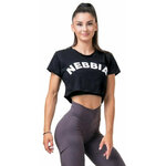 Nebbia Loose Fit Sporty Crop Top Black M Fitnes majica