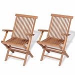 vidaXL Vrtni Stol iz Tikovine 2 kosa 55x60x89 cm