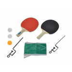 2-Play Set za namizni tenis leseni loparji 25 cm 2 kosa + žogice 3 kosi z mrežo