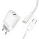 XO Polnilec za telefon USB-C L64 + kabel Lightning 8-pin