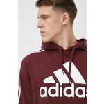 Bluza adidas moška, bordo barva, s kapuco - bordo. Mikica s kapuco iz kolekcije adidas. Model izdelan iz elastične pletenine. Izjemno udoben material.