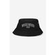 Bombažni klobuk Wood Wood črna barva - črna. Klobuk iz kolekcije Wood Wood. Model z ozkim robom, izdelan iz materiala z nalepko.