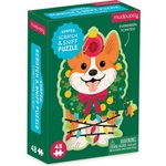 Mudpuppy Puzzle Božični pes Corgi z vonjem po borovnicah 48 kosov