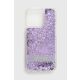 Guess Flower Glitter ovitek za iPhone 13 Pro, vijoličen (GUHCP13LLFLSU)