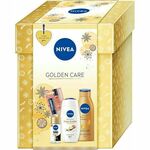 Nivea Golden Care darilni set losjon za telo Q10 Firming Bronze 400 ml + gel za prhanje Shea Butter &amp; Botanical Oil 250 ml + antiperspirant Black &amp; White Invisible Silky Smooth 50 ml + balzam za ustnice Labello Caring Beauty Nude 4,8 g za...