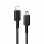 Anker kabel, USB-C na USB-C, pleten, 0,9 m, črn (A81F5G11)