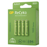 GP ReCyko HR03 (AAA) polnilna baterija, 950 mAh, 4 kosi