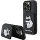 Karl Lagerfeld Ovitek Karl Lagerfeld za iPhone 15 Pro - Black Saffiano Cardslots and Stand Monogram Choupette