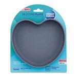 Canpol babies Silicone Suction Plate Heart Grey posodica 300 ml za otroke