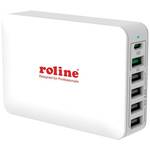 Roline polnilec 60W USB 1xTipC 5xTipA QC PD črn