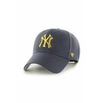 Kapa 47 brand MLB New York Yankees mornarsko modra barva - mornarsko modra. Kapa s šiltom vrste baseball iz kolekcije 47 brand. Model izdelan iz enobarvne tkanine z vstavki.