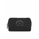 Kozmetična torbica Karl Lagerfeld črna barva - črna. Toaletna torbica iz kolekcije Karl Lagerfeld. Model izdelan iz ekološkega usnja.
