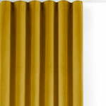 Gorčično rumena žametna zavesa za delno zatemnitev 265x225 cm Velto – Filumi