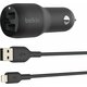 Belkin 24W dvojni avtomobilski polnilnik USB-A + 1m kabel lightning, črn