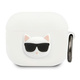 Karl Lagerfeld KLACA3SILCHWH AirPods 3 pokrovček bel/beli silikonski Choupette