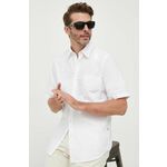 Bombažna srajca BOSS BOSS ORANGE moška, bela barva - bela. Srajca iz kolekcije BOSS, izdelana iz enobarvne tkanine. Model iz izjemno udobne bombažne tkanine.