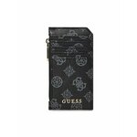 Denarnica Guess ženski, črna barva - črna. Mala denarnica iz kolekcije Guess. Model izdelan iz ekološkega usnja.