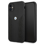 Bmw etui bmhcn61rsppk iphone 11 6,1; / xr črna trda torbica leather curve perforate