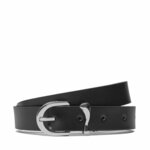 Ženski pas Calvin Klein Round Organic Loop Belt 2.5 K60K611930 Črna