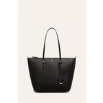 Lauren Ralph Lauren torbica - črna. Srednje velika shopper torbica iz kolekcije Lauren Ralph Lauren. na zapenjanje izdelan iz ekološkega usnja.