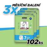 MUUMI BABY mesečno pakiranje plenic WALKERS 7 Extra Large (16-26 kg) 102 kosov (3x34 kosov)