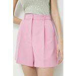 Kratke hlače Abercrombie &amp; Fitch ženski, roza barva - roza. Kratke hlače iz kolekcije Abercrombie &amp; Fitch. Model izdelan iz tanke, rahlo elastične tkanine. Izjemno udoben material.