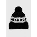 Kapa Mammut Peaks črna barva - črna. Kapa iz kolekcije Mammut. Model izdelan iz materiala z merino volno, ki zagotavlja izolacijo pred mrazom.