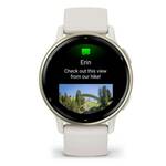 Garmin Vivoactive 5 pametna ura, Cream Gold Aluminum Bezel with Ivory Case and Silicone Band