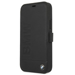 Bmw etui bmflbkp12ssllbk iphone 12 mini 5,4; črn/črna knjiga signature