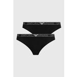 Spodnjice Emporio Armani Underwear 2-pack črna barva - črna. Spodnjice iz kolekcije Emporio Armani Underwear. Model izdelan iz udobne, enobarvne pletenine. V kompletu sta dva kosa.