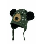 Otroška kapa Jamiks zelena barva - zelena. Otroška kapa iz kolekcije Jamiks. Model izdelan iz vzorčaste pletenine.