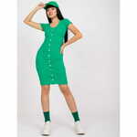 RUE PARIS Ženska obleka z gumbi RUE PARIS temno zelena RV-SK-7835.39X_386118 S