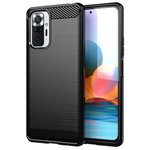 MG Carbon Case Flexible silikonski ovitek za Xiaomi Redmi Note 10 Pro, črna