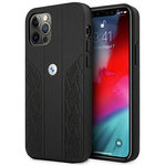 Bmw etui bmhcp12lrsppk iphone 12 pro max 6,7; črna trda torbica leather curve perforate