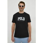 Bombažna kratka majica Polo Ralph Lauren moški, črna barva - črna. Lahkotna majica iz kolekcije Polo Ralph Lauren, izdelana iz tanke, elastične pletenine. Model iz izjemno udobne bombažne tkanine.