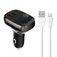 LDNIO oddajnik fm ldnio bluetooth c704q 2usb, usb-c + kabel lightning