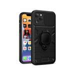 Onasi Silikonski ovitek armor ring z zaščito kamere za iphone 13 mini - črn