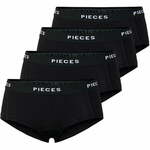 Pieces 4 PACK - ženske hlačke Boxer PCLOGO 17106857 Black (Velikost S)