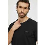 Kratka majica BOSS moški, črna barva - črna. Kratka majica iz kolekcije BOSS, izdelana iz enobarvne pletenine. Model iz zračne tkanine z visoko vsebnostjo bombaža.