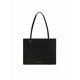 Torbica Calvin Klein črna barva - črna. Srednje velika torbica iz kolekcije Calvin Klein. Model na zapenjanje, izdelan iz kombinacije tekstilnega materiala in ekološkega usnja.