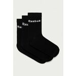 Reebok Active Core Mid Crew Socks 3 Pack, Black - L