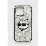 Karl Lagerfeld iphone 14 pro max 6,7" srebrn/srebrni trdi ovitek z bleščicami choupette patch