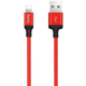 Hoco X14 podatkovni kabel, Lightning na USB, 1m, 3A, pleten, rdeč