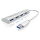 IcyBox 4 portni USB 3.0 razširitveni hub, aluminijast