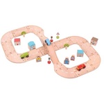 Bigjigs Rail Lesena avtomobilska steza z osmico