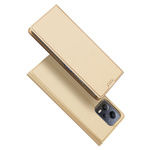 slomart dux ducis skin pro etui za xiaomi redmi note 12 pro+ flip cover card wallet stand gold