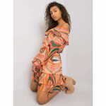 ITALY MODA EDMONTON ženska obleka z volančki oranžna DHJ-SK-15015-1.48P_380510 Univerzalni